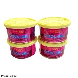 California Scents Cool Gel Coronado Cherry Air Freshener 2.5oz Lotof 4 Canisters